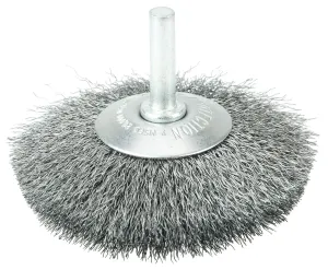 Weiler 17936 3" Stem-Mounted Concave Crimped Wire Wheel, .006" Stainless Steel Fill, 1/4" Stem, Made in The USA (Pack of 10)