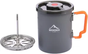 widesea Camping Coffee Pot 750ML, French Press Coffee Maker,Lightweight Backpacking Pot with Collapsible Handle For Camping,Hiking,Fire Cooking
