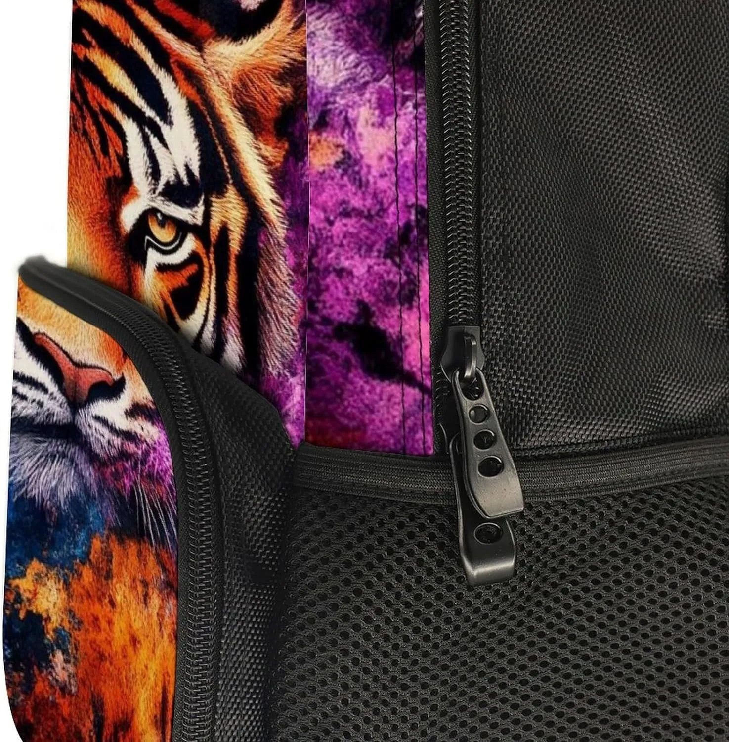 Wild Angry Tiger Art Daypack Polyester Anti-Theft Multipurpose Bookbag Big Capacity Gym Outdoor Hiking Backpack With Adjustable Shoulder Straps