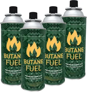 WILTEEXS Butane Refill Canister, Kitchen Torch Fluid Refill for Outdoor Camping - 4 Pack
