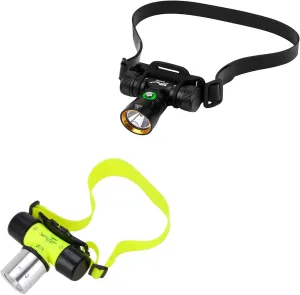 WINDFIRE Diving Headlamps IPX8 Waterproof Headlights with 3 Modes, Underwater Lights Scuba Diving Flashlight, Long-Lasting Runtime Snorkeling Light for Night Time Diving