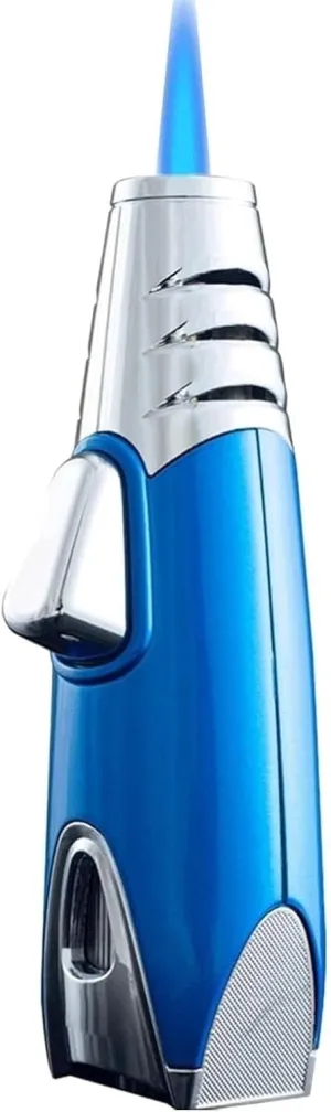 Windproof Blue Flame Butane Torch Lighter, Windproof, Kitchen Cooking Outdoor Camping Hiking Essential Men's Gift(Blue)