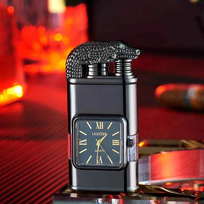 Windproof Lighter Vintage Watch Bezel Jet flame Torch