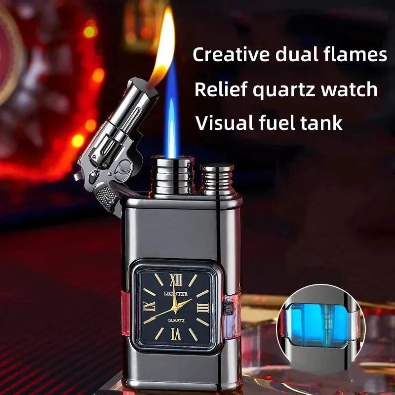Windproof Lighter Vintage Watch Bezel Jet flame Torch