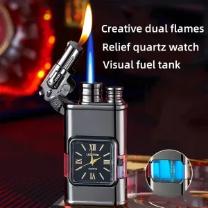 Windproof Lighter Vintage Watch Bezel Jet flame Torch