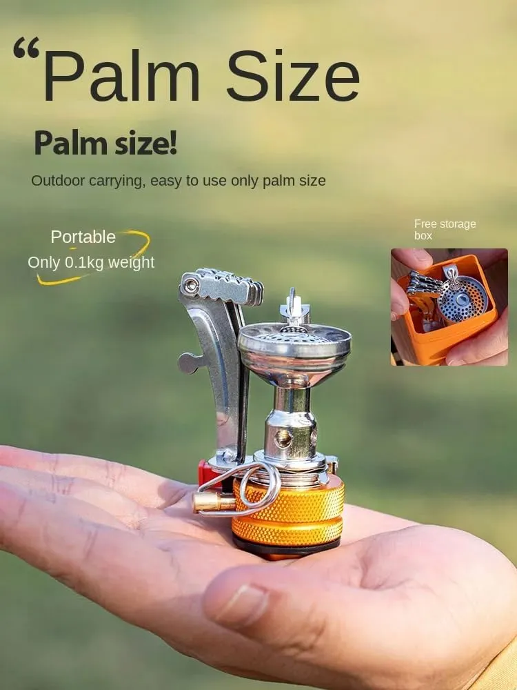 Windproof Portable Mini Backpacking Stove Ultralight Picnic Stove with Piezo Lgnition Gas Stove Suitable For Outdoor Hiking, 1