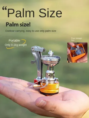 Windproof Portable Mini Backpacking Stove Ultralight Picnic Stove with Piezo Lgnition Gas Stove Suitable For Outdoor Hiking, 1