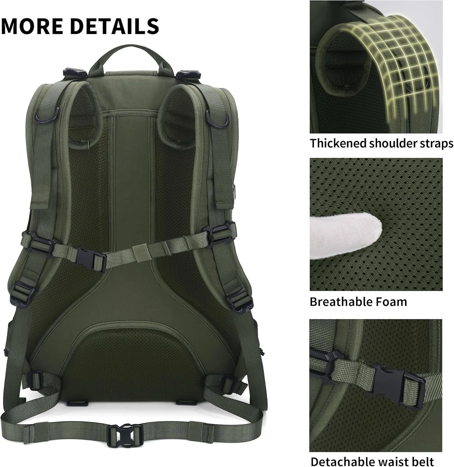 WindTook 40L Military Tactical Backpack for Men and Women,Molle Hiking daypacks Assault Pack 3 Day Bug Out Bag for Camping Travel Army Hunting Gym Rucksack Survival (Green)