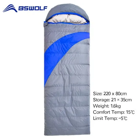Winter Waterproof BSWolf Soft Nylon Sleeping Duck Envelope Bag For Ultralight Easy-to-install Outdoor Down Impeccable Camping Bag Sleeping Adult