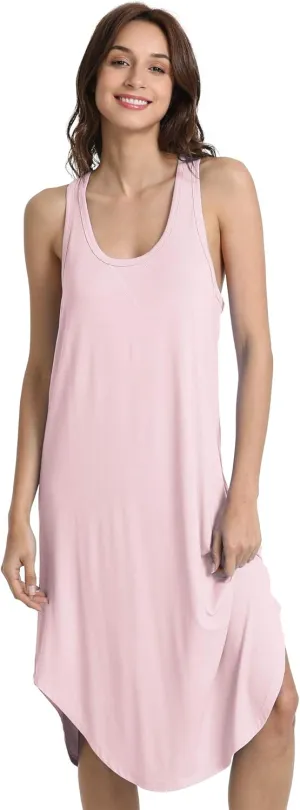 WiWi Soft Nightgowns for Women Sleeveless Racerback Nightgown Plus Size Pajamas Sleepshirts S-4X