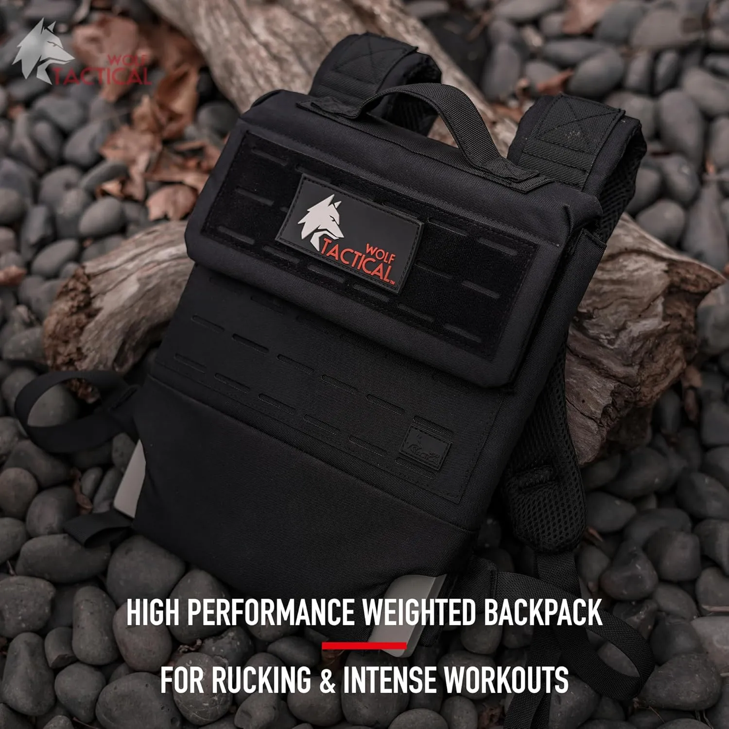 WOLF TACTICAL MultiCam Weighted Backpack Rucking Backpack for Weight Plates Rucksack for Running Walking Strength Training
