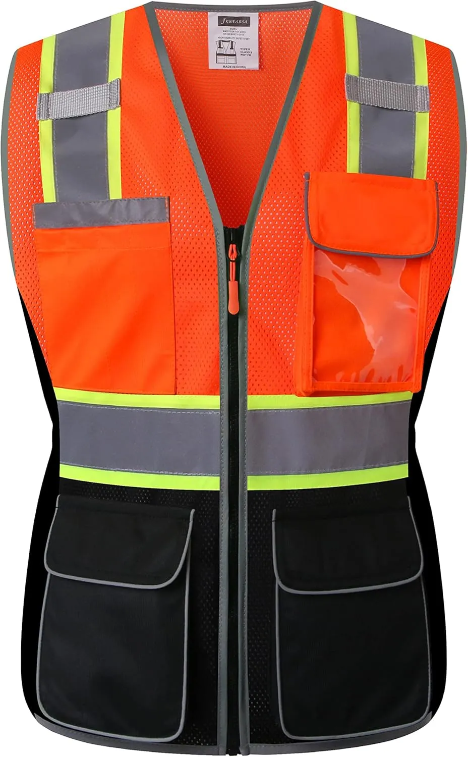 Women Safety Vest, Multi Pockets High Visibility Reflective Breathable Mesh Work Vest For Lady, Durable Zipper