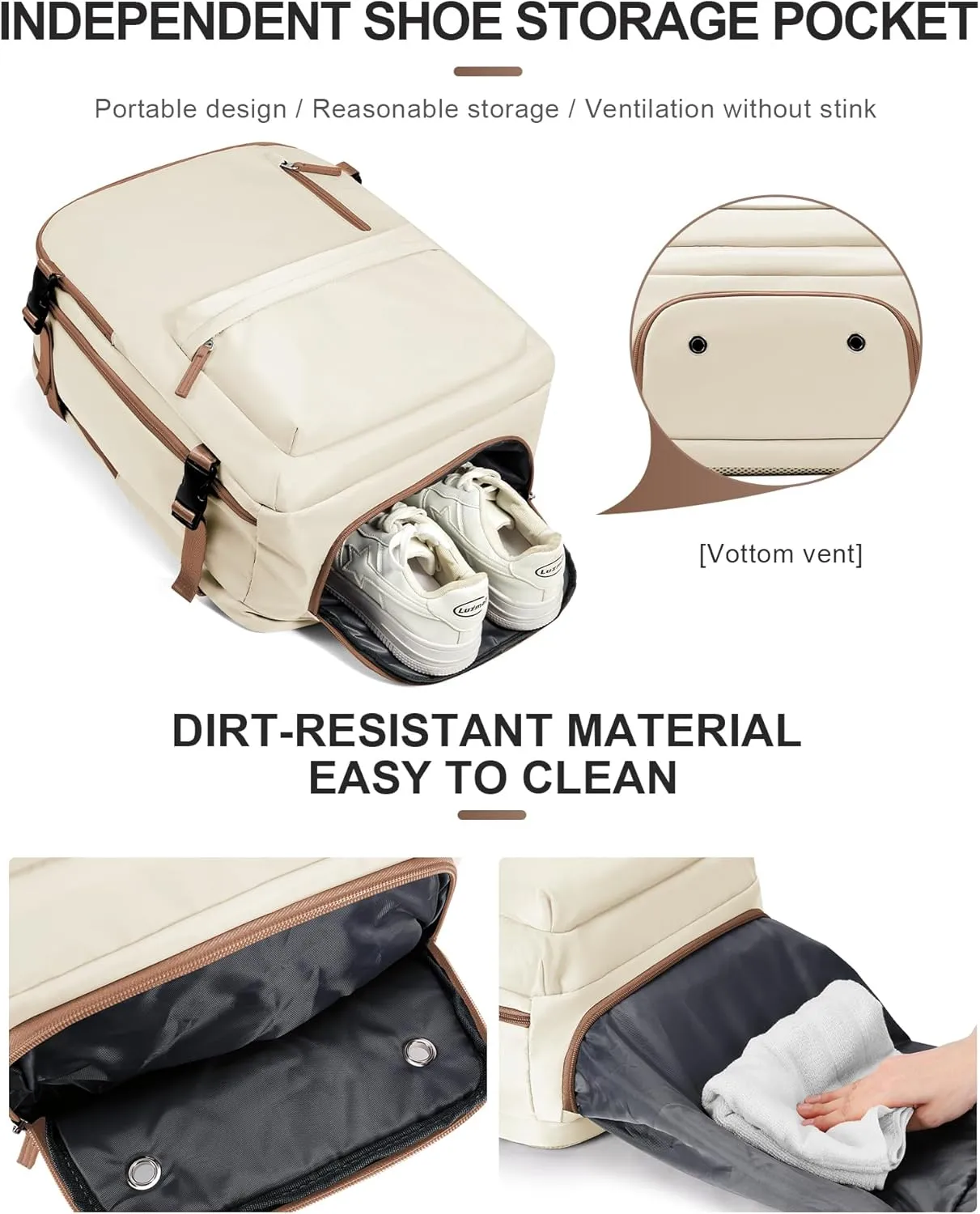 WONHOX Large Travel Backpack Carry on Flight Approved Laptop Work Business Backpack for Women Men Mochila de Viaje