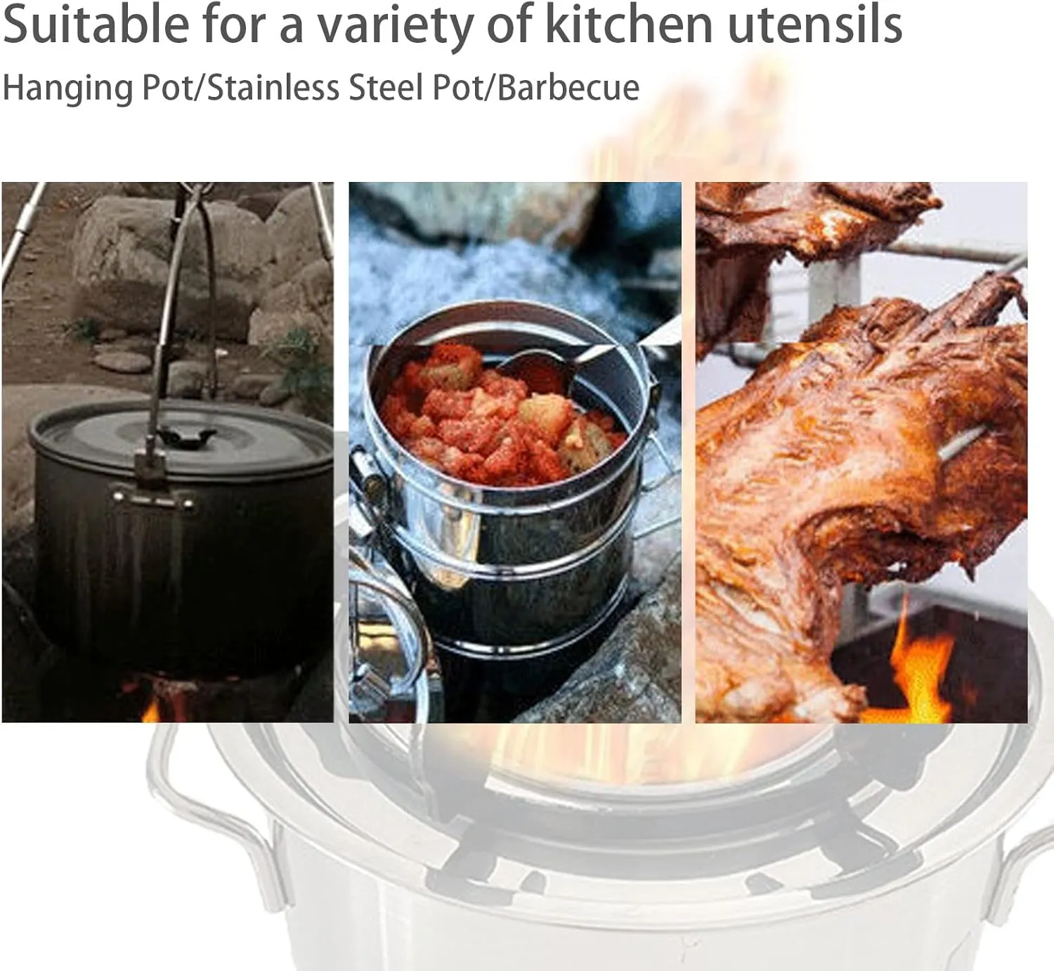 Wood Burning Stove Premium Camping Stove with USB Blower for Backpacking, Hiking, RV and Survival - Barrel Stove Kit with Silicone Handles
