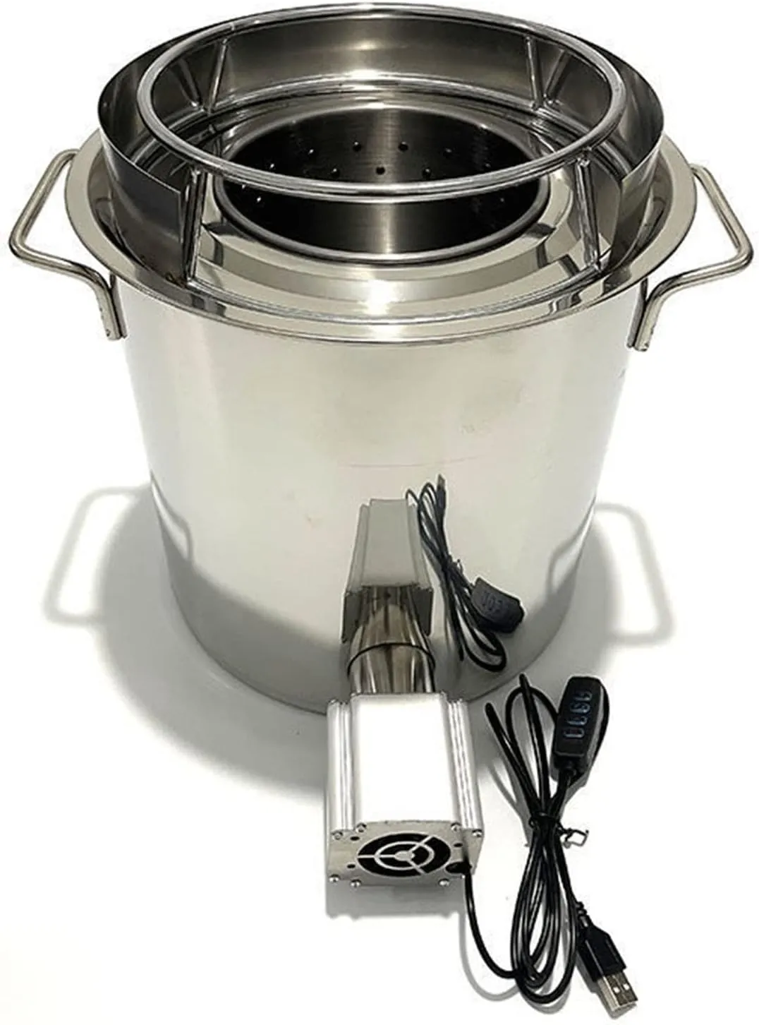 Wood Burning Stove Premium Camping Stove with USB Blower for Backpacking, Hiking, RV and Survival - Barrel Stove Kit with Silicone Handles