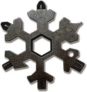 Wrench, Adjustable Wrench - Snowflake Multi-Tool 18-in-1 Multitool Stainless Steel Bicycle Multifunction Tool Keychain Bottle Opener Ring Wrench Hex Wrench for Outdoor Travel Camping Adventure Daily T