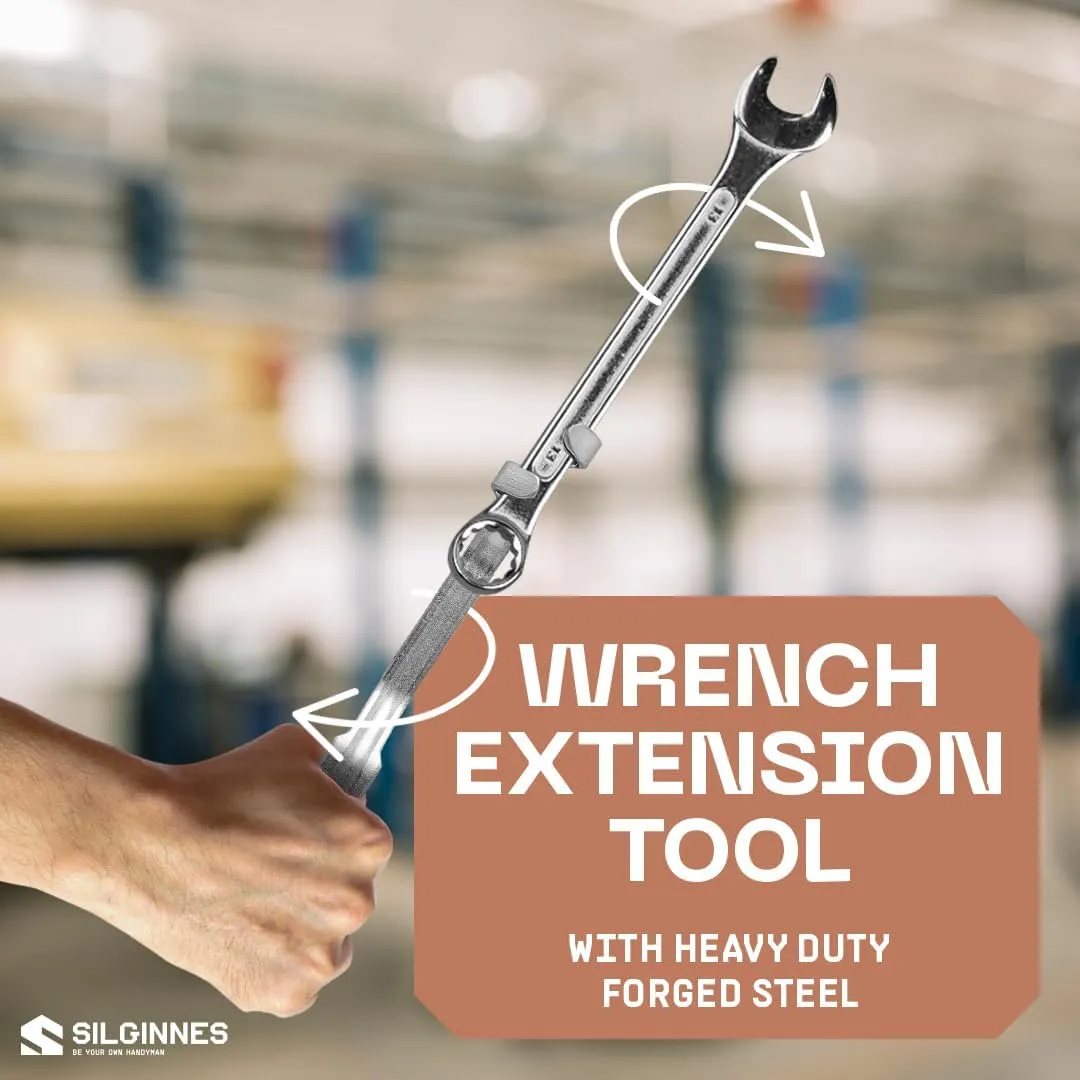 Wrench Extender Tool Bar - Heavy Duty Wrench Leverage Tool for Hard-to-Reach Fasteners - Universal Cheater Bar - Increases Torque for Stubborn Bolts - Durable Alloy Steel Construction