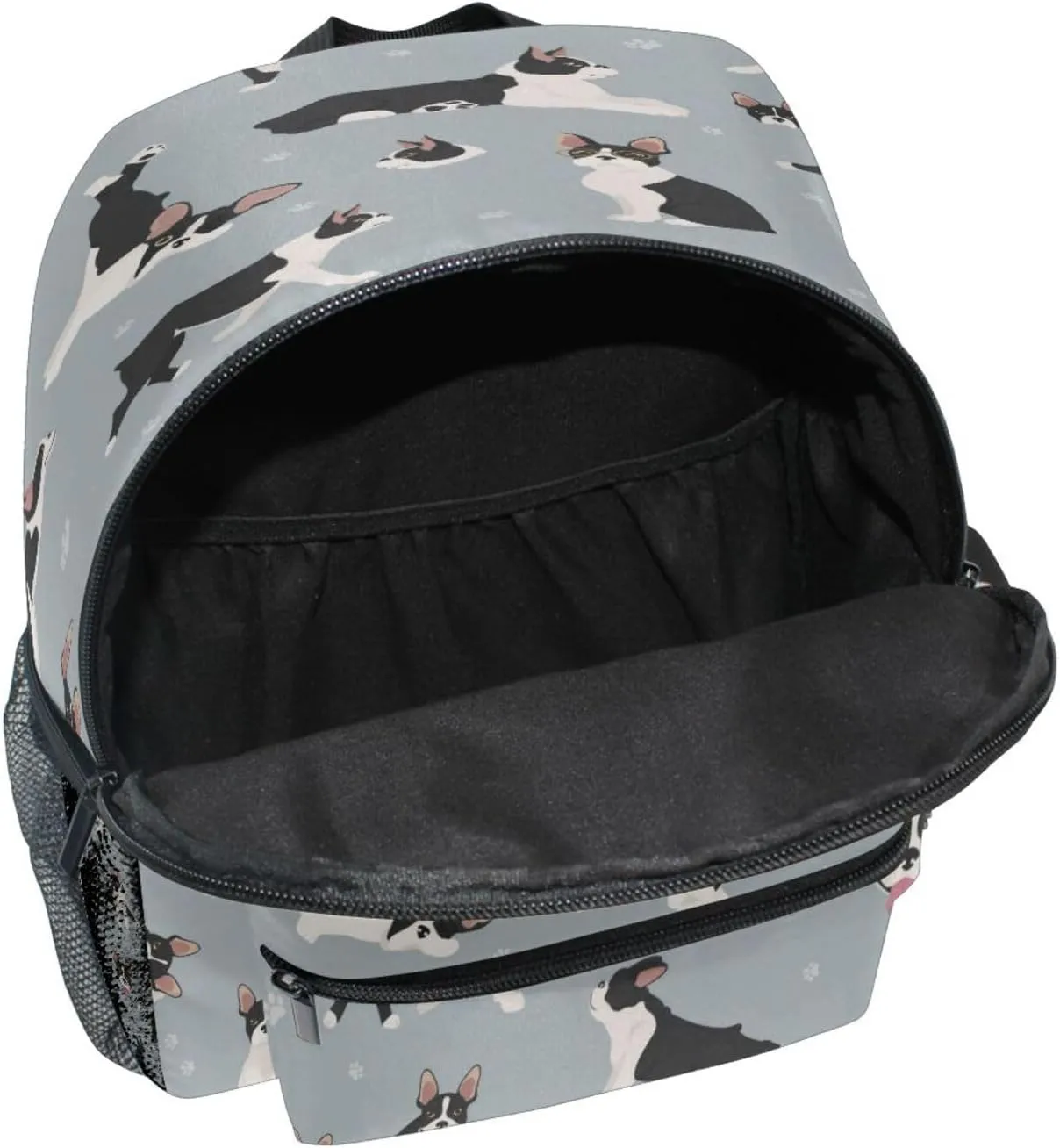 Wusikd Boston Terrier Dog Backpack for Kids Girls Boys Yoga Poses Bookbag Daypack Chest Strap School Bags for School Student S
