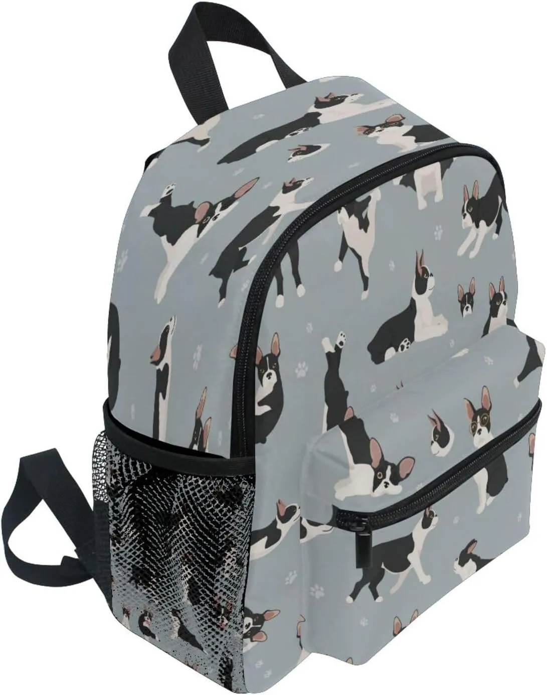 Wusikd Boston Terrier Dog Backpack for Kids Girls Boys Yoga Poses Bookbag Daypack Chest Strap School Bags for School Student S