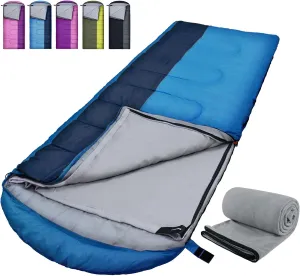 XL 10 Degree Sleeping Bags Waterproof for Adults 350GSM Machine Washable with Compression Sack for 3-4 Season Camping Outdoor