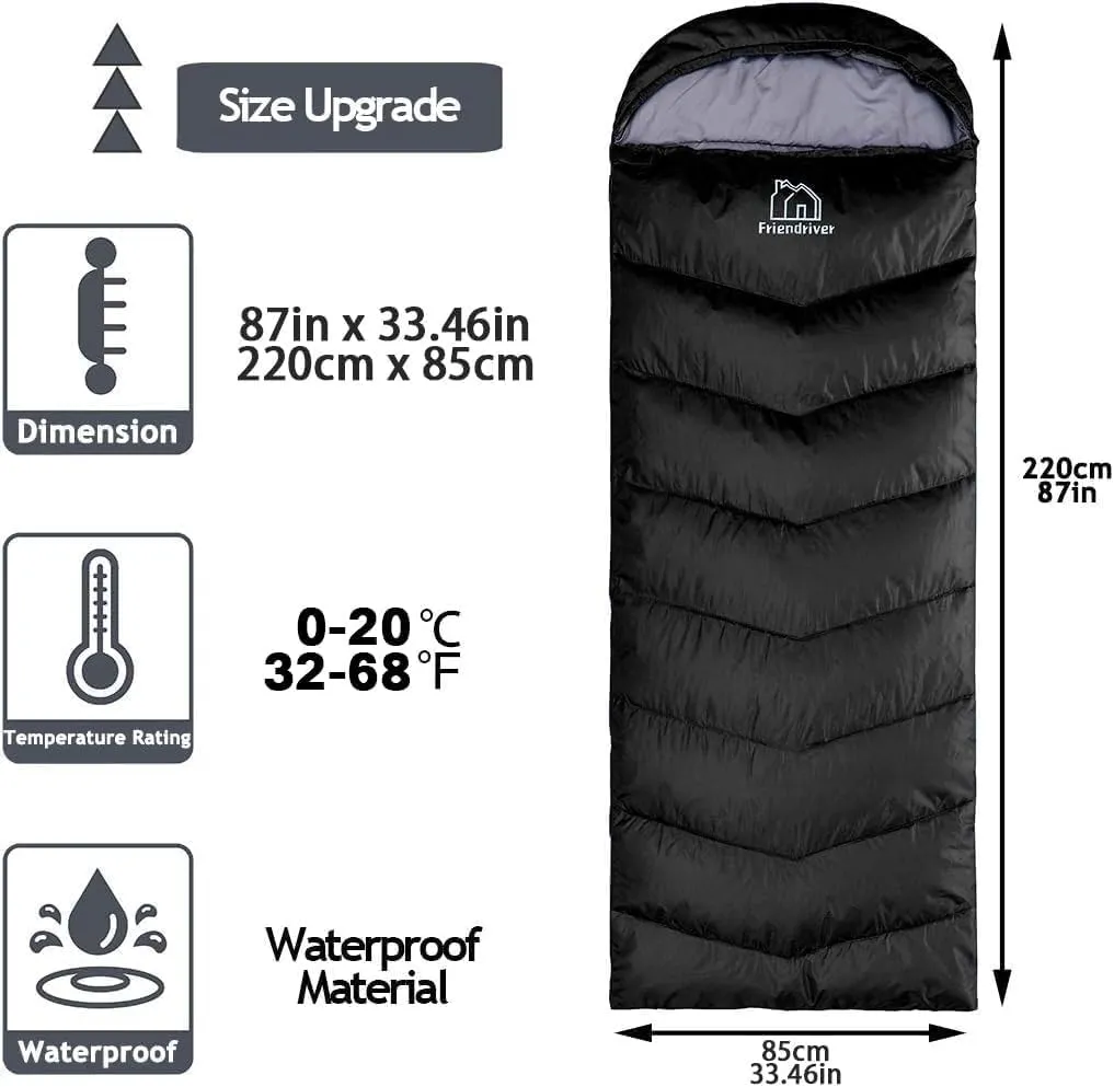 XL Size Upgraded Version of Camping Sleeping Bag 4 Seasons Warm and Cool, Lighter Weight, Adults and Children Can Use Waterproof Camping Bag, Travel and Outdoor Activities