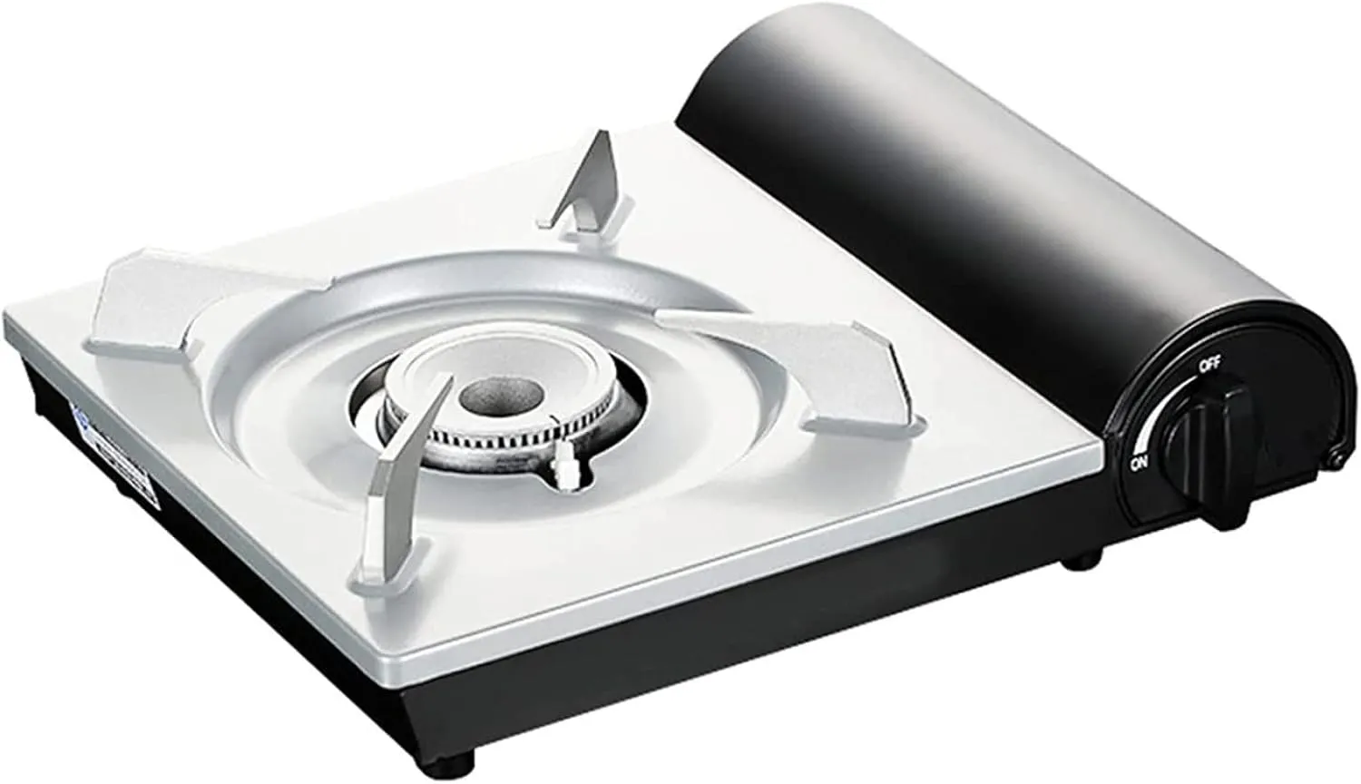 XPSSJMU Portable Gas Stove Spiral Flame 11,000 BTU 2.8kW Hurricane Stove Electronic Ignition Camping Cooking Butane Stove Backpacking Essentials,WHITE BLACK