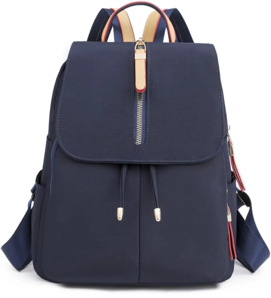 YANAER Small Backpack for Women Mini Backpack Lightweight Casual Daypack Backpack for Travel Handbag Nylon Bookbag Navy