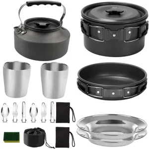 Yardwe Convenient Camping Cookware Set Camper Stove Heat Resistant Proof for Outdoor Activities