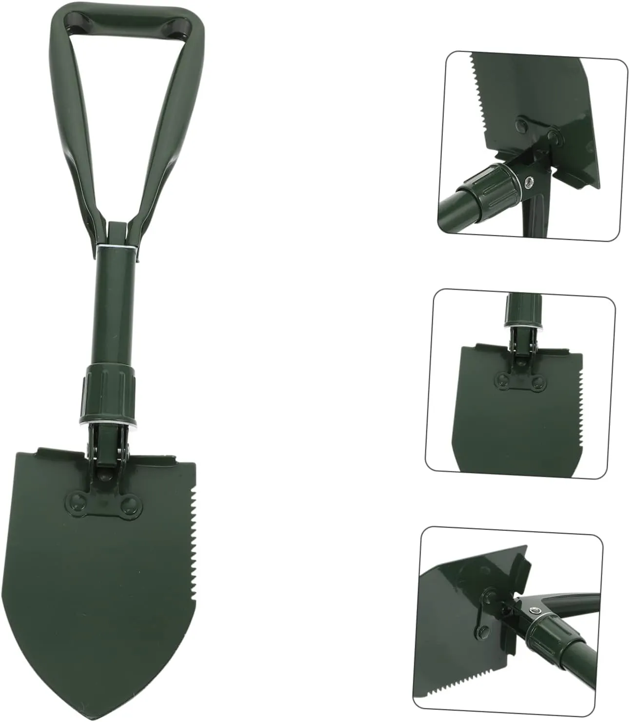 Yardwe Snow Shovel Compact Portable Folding Gardening Tool Sturdy Steel Blade