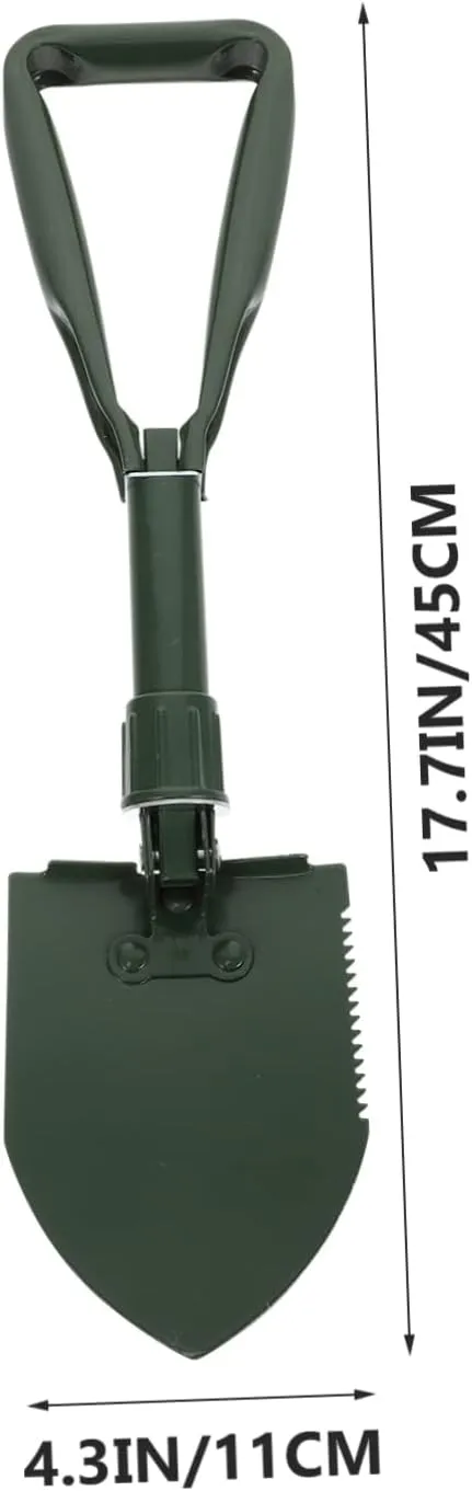 Yardwe Snow Shovel Compact Portable Folding Gardening Tool Sturdy Steel Blade