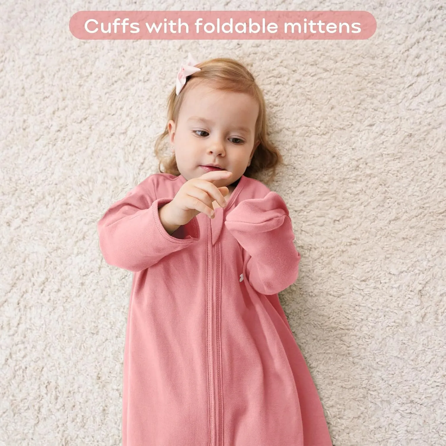Yoofoss Baby Sleep Sack 0-6 Months Long Sleeve Wearable Blanket Baby 100% Organic Cotton 2-Way Zipper 0.5 Tog Newborn Sleeping Sack, Lightweight(Small)