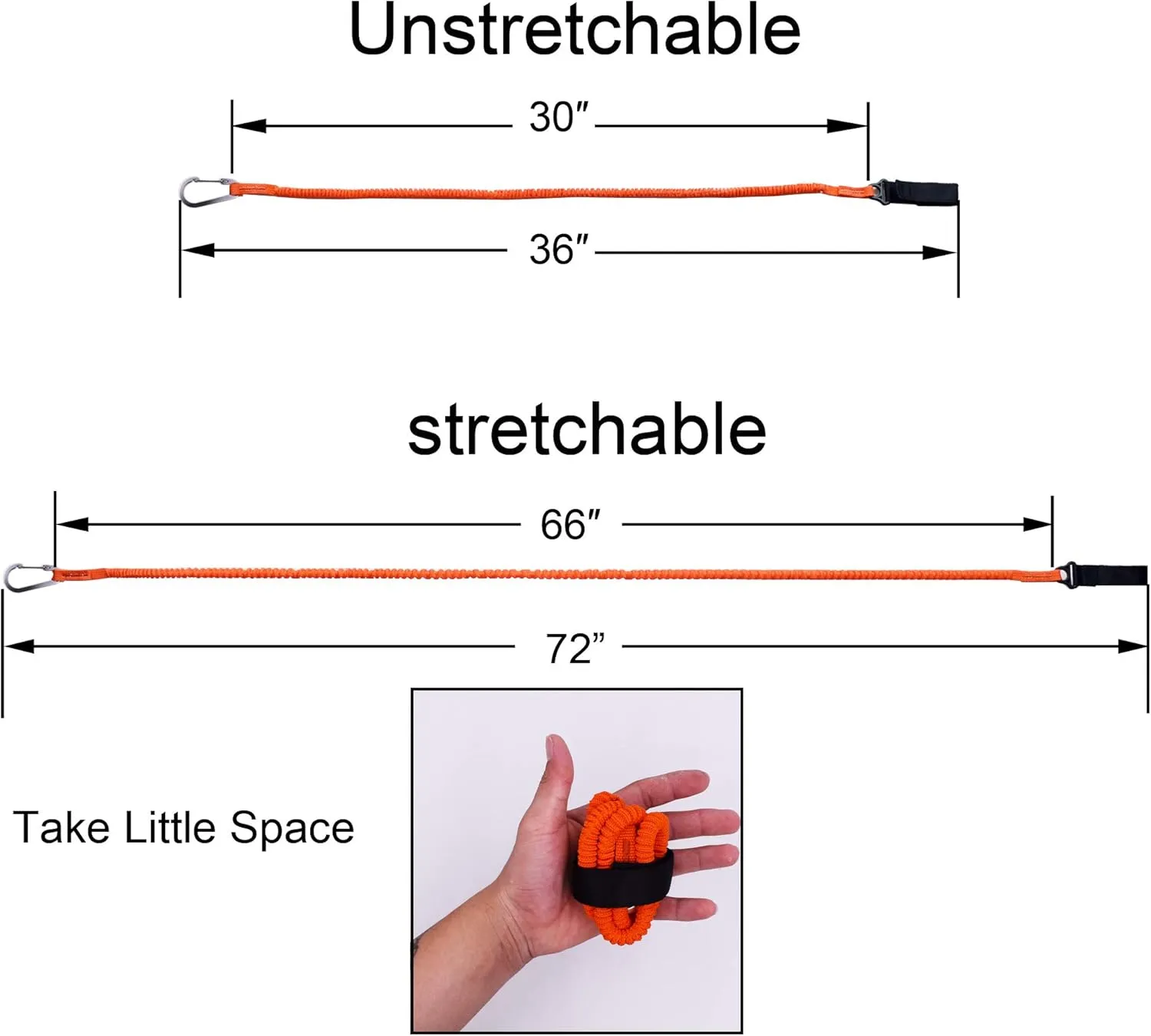 YYST Orange Paddle Leash Paddle Holder Tool Lanyard - No Paddle