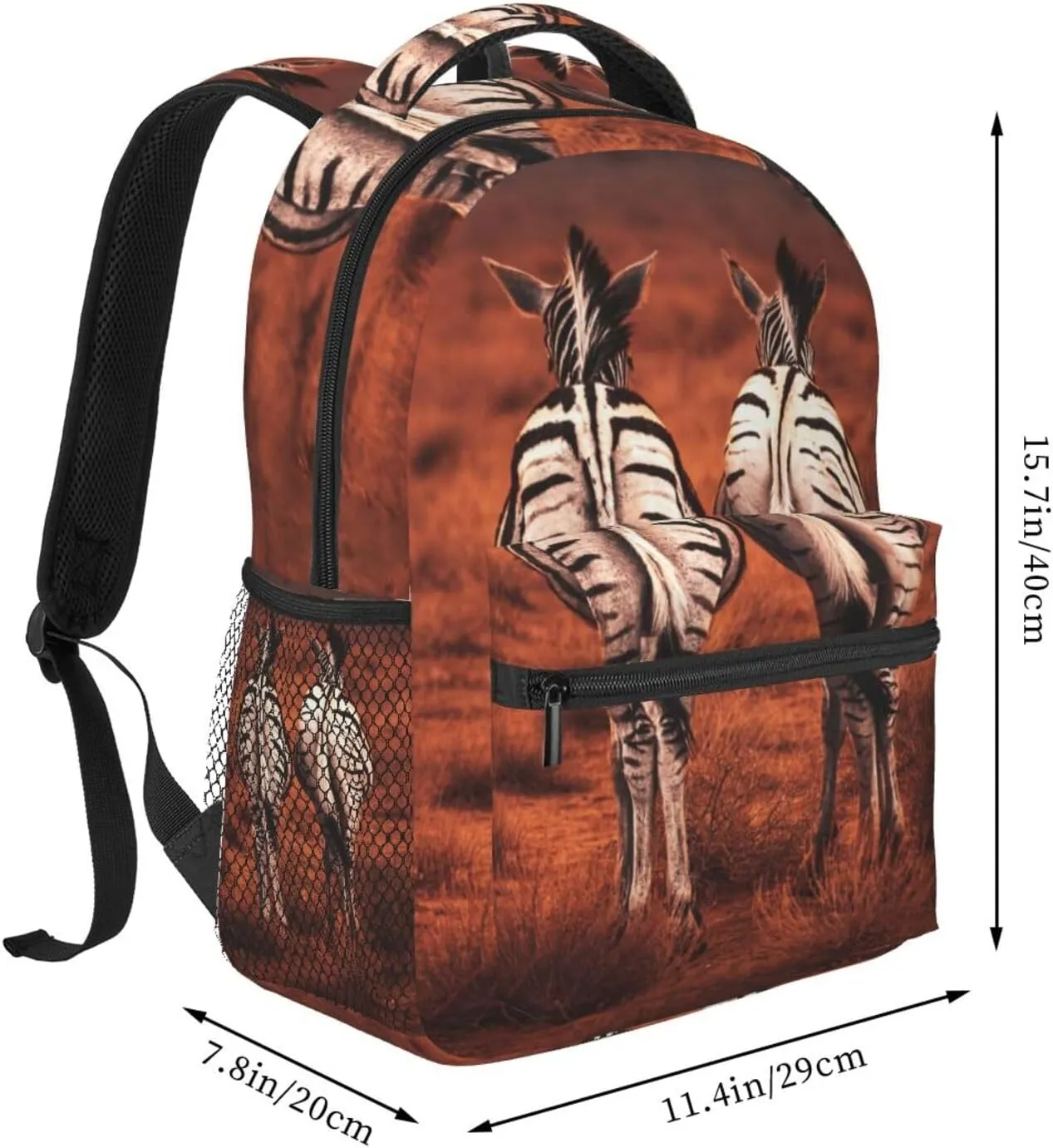 Zebra Back View Backpack Laptop Backpack Sports Travel Shoulder bag Light casual backpack