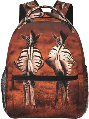 Zebra Back View Backpack Laptop Backpack Sports Travel Shoulder bag Light casual backpack