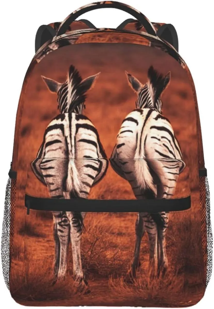 Zebra Back View Backpack Laptop Backpack Sports Travel Shoulder bag Light casual backpack