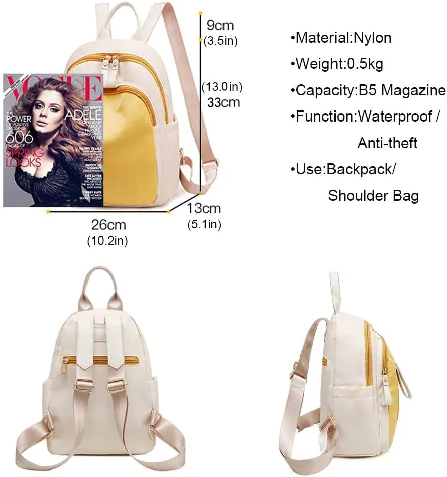 zhongningyifeng Backpack for Women Small, Mini Nylon Travel Backpack Purse, Shoulder Bag Cute Lightweight for Ladies