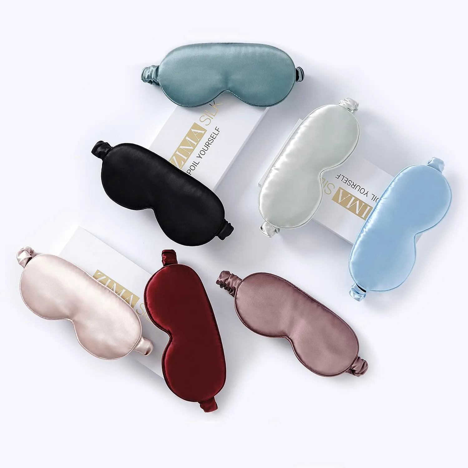 ZIMASILK Adjustable 22 Momme 100% Pure Mulberry Silk Sleep Mask, 3D Contoured Cup Eye Mask for Sleeping, Super Soft Breathable Blindfold, Perfect Blocks Light for Sleeping. (Sky Blue)