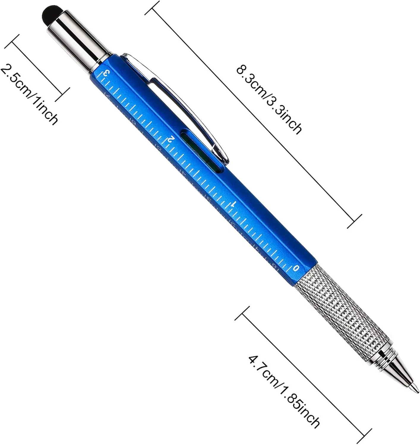 Zonon 32 Pieces Pen for Men with 40 Pen Refills, 6 in 1 Multi Tech Tool Pen Gadget Screwdriver Pen with Ruler, Levelgauge, Ballpoint Pen for Men (Red, Green, Blue, Gray)