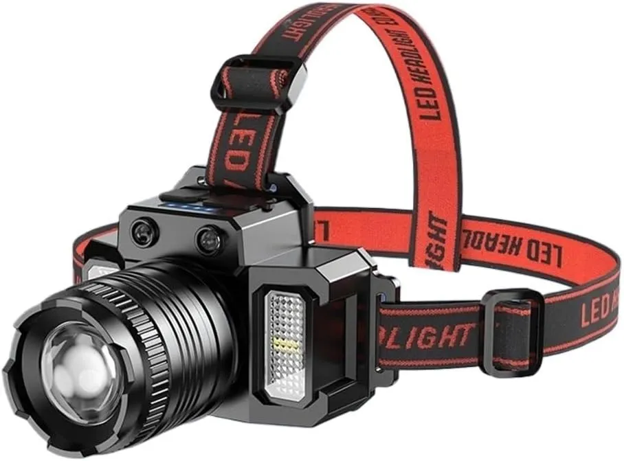 Zoomable Headlamp USB Rechargeable Motion Sensor Waterproof LED Headlamp