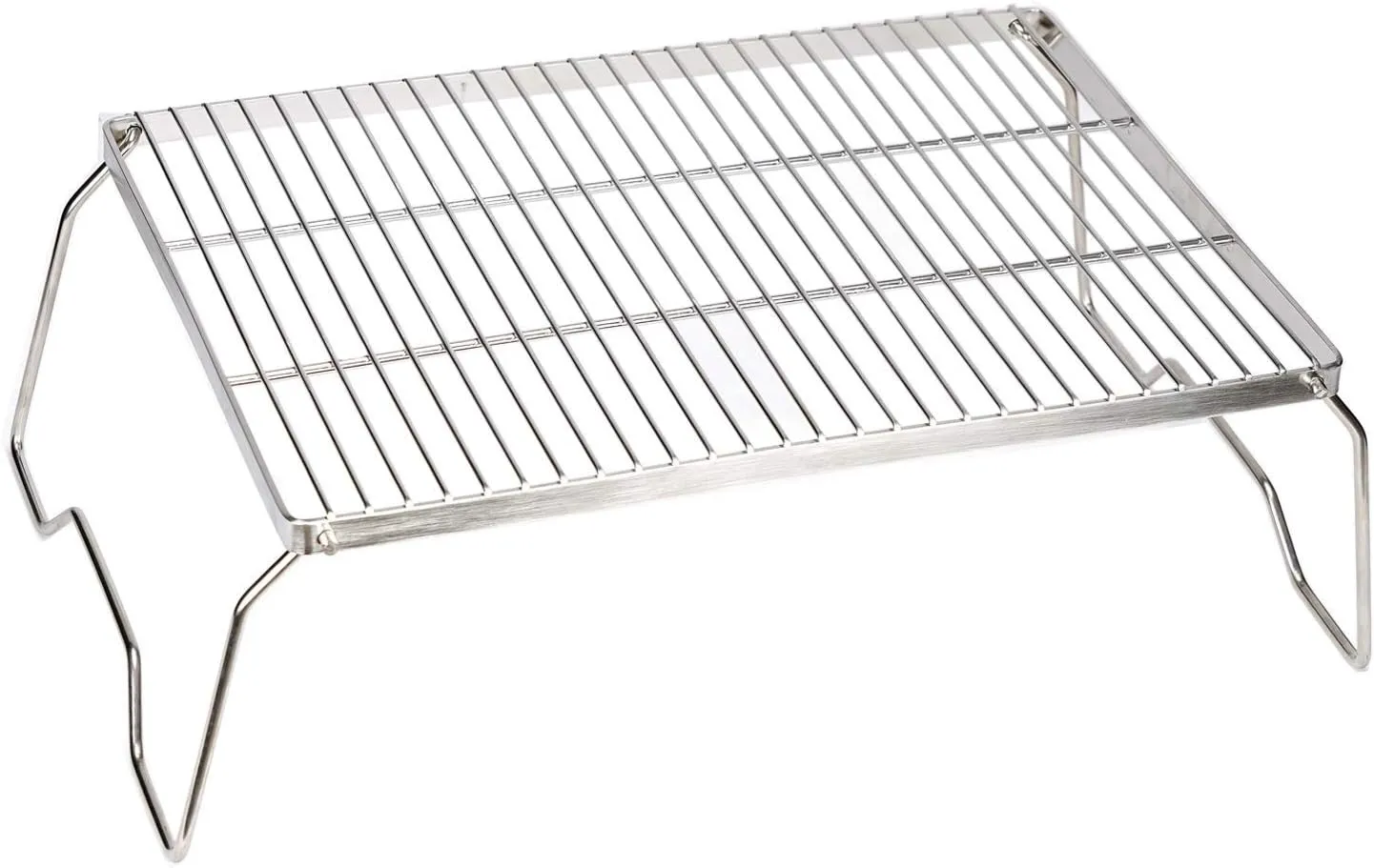 ZORMY 17" Large Folding Campfire Grill, 304 Stainless Steel Firepit Grill Grate, Heavy Duty Portable Camping Grill with Carrying Bag, Gas BBQ Grill Grate for Backpacking, Hiking, Picnics (Large)